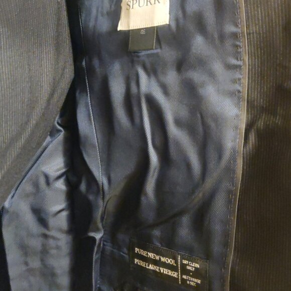 Simon Spurr 36S/30 modern slim skinny fit navy stripe 100% virgin wool bemberg - Picture 7 of 12